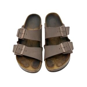 Birkenstock Arizona Womens 7-7.5 EU 38 Brown Birko-Flor Nubuck Two Strap Sandals